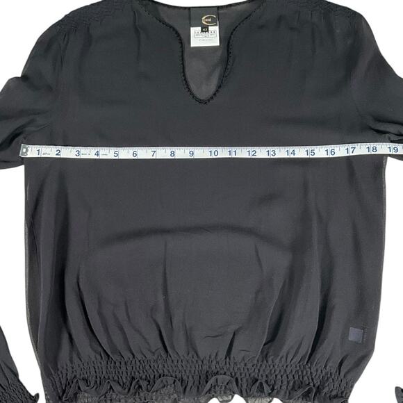 Just Cavalli by Roberto Cavalli Black Sheer Silk Blouse Size 42 Made in Italy - Picture 9 of 14
